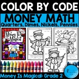 Money Math Color By Number Code 2nd Grade Counting Coins C