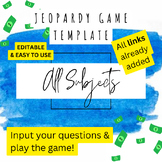 Money Jeopardy Game 5 Topics EDITABLE Template - Easy to u