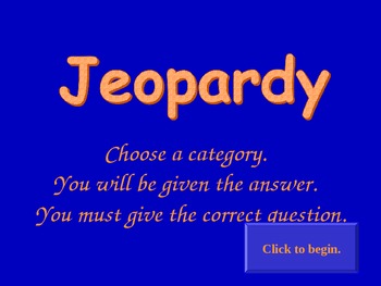 Preview of Money Jeopardy Review Game