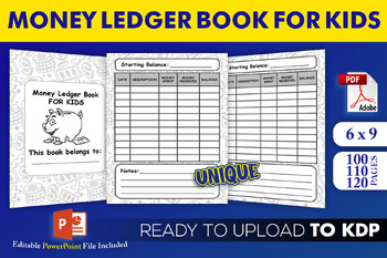 Preview of Money Ledger Book for Kids (Money Logbook) - KDP Interior Template