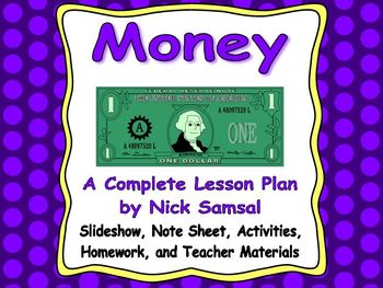 Preview of Money - Lesson Plan and Activities