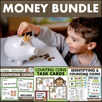 Preview of Money Games Worksheets Math Centers Identifying Counting Mixed Coins Activities