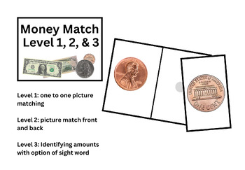 Preview of Money Match Taskbox - Level 1, 2, & 3