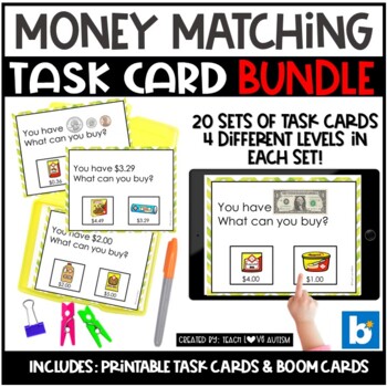 Preview of Counting Money Task Cards Bundle