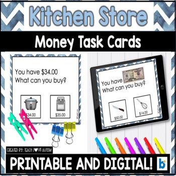 Preview of Money Matching Task Cards: Kitchen Shop Edition