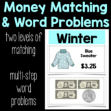 Money Matching & Word Problems - Winter Clothing