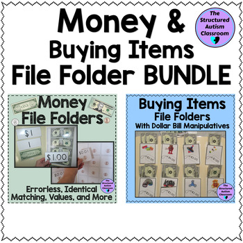Preview of Money Matching and Buying Items File Folder BUNDLE for Special Education