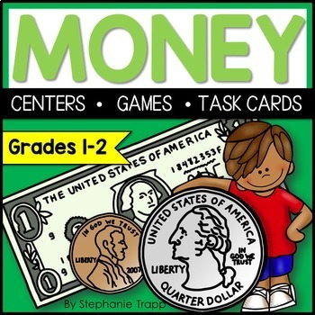 Preview of Money Games, Centers, and Task Cards for 1st and 2nd Grade