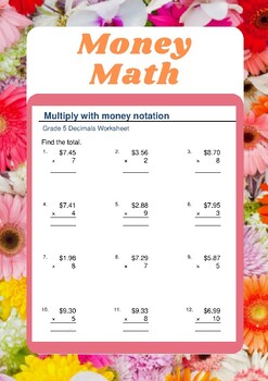 Preview of Money Math: Decimal Operations Practice