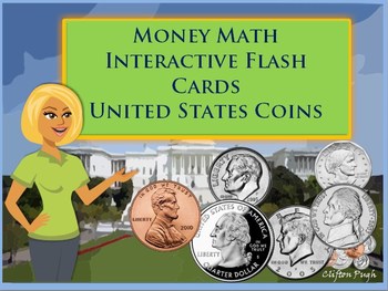 Preview of Money Math Interactive Flash Cards  United States Coins