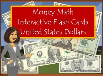Preview of Money Math Interactive Flash Cards United States Dollars
