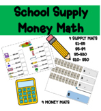 Money Math Mats (Back to School theme)