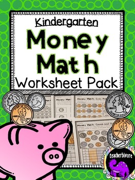 Preview of Money Math Practice Worksheets For Kindergarten