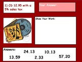 Using Percents - Sales Tax Mathematics (worksheet included