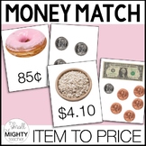 Money Math Task Card Matching Game (to $5)