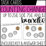 Money Math Task Cards, Adding coins BUNDLE