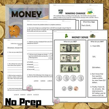 Preview of Money Math Worksheets