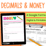 Money Math and Decimals Practice, Review and Assessment fo
