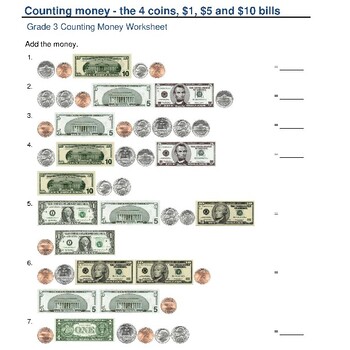 Money Matters: Grade 3 U.S. Currency Counting Worksheets by WonderTech ...