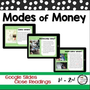 Preview of Money Modes Close Reading Comprehension Passages 1st Grade
