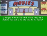 Buying Food - Night at the Movies; Real World Math (POWERPOINT)