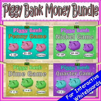 Preview of Money Penny, Nickel, Dime, Quarter PowerPoint Game Bundle