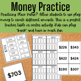 Money Place Value Practice