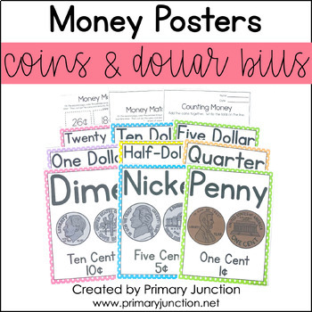 Preview of Money Posters Coin Identification Worksheets Identifying Coins Value Counting