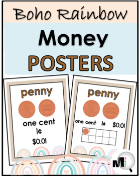 Preview of Money Posters Boho Rainbow Theme