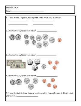 Money Pre-Test/Post-Test with 