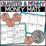 Coin Sorting Mat: Money Quarter & Penny Mats Counting Coins