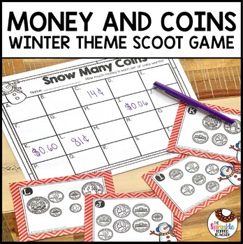 Preview of Money Scoot Game | Winter Task Cards