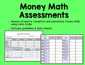 Preview of Money Skills Assessment for ABA, Autism, or Early Elementary Education