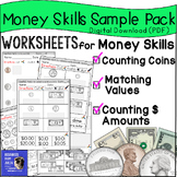 Money Skills Worksheets Counting Coins, Counting Dollars, 
