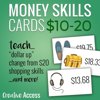 Preview of Money Skills for Teens: 30 Product Cards from $10-20. Great for dollar up!