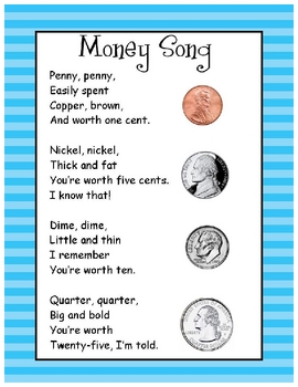 Money Song by First Grade Glitter and Giggles  Teachers 
