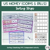 Money Sorting Strips | Sorting Activity | US Coin & Bill C