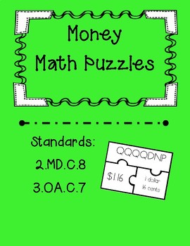 Preview of Money Task Card Puzzles