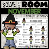 Money Task Cards 2nd Grade Counting Coins November Thanksg