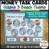 Money Task Cards 3--The Beach (Coins to $2) With Distance 