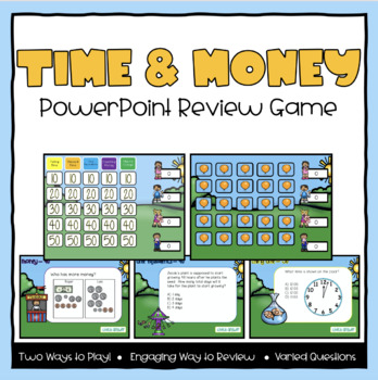 Preview of Time and Money Jeopardy Math Review Game