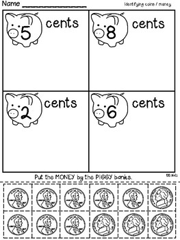 Money Unit for Kindergarten Reader, Station, Posters and Activities
