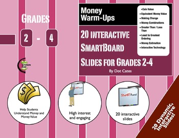Preview of Money Warm-Ups: 20 Interactive SmartBoard Activities for Grades 2-4