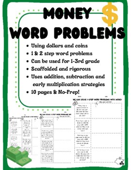 Preview of 10 PRACTICE PAGES OF 1&2 STEP WORD PROBLEMS! EASY,QUICK DOWNLOAD AND GO!