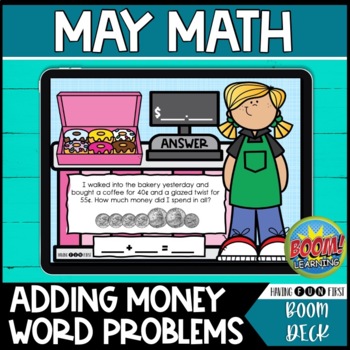 Preview of Money Word Problems Adding Dollars Cents Addition Math Story Problems Boom Cards