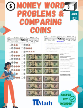 Preview of Money Workbook: Counting Money and Word Problems Worksheets + BONUS Grades 3 - 5