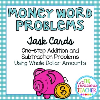 Preview of Money Word Problems Whole Dollar Amounts Task Cards/ Scoot Activity