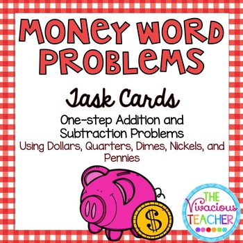 Preview of Money Word Problems ~ Addition and Subtraction Task Cards/ Scoot Activity