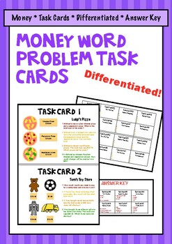 Preview of Money Word Problems Task Cards Year 4 ACMNA080