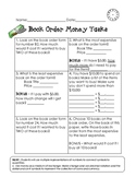 Money Word Problems Using Scholastic Book Orders